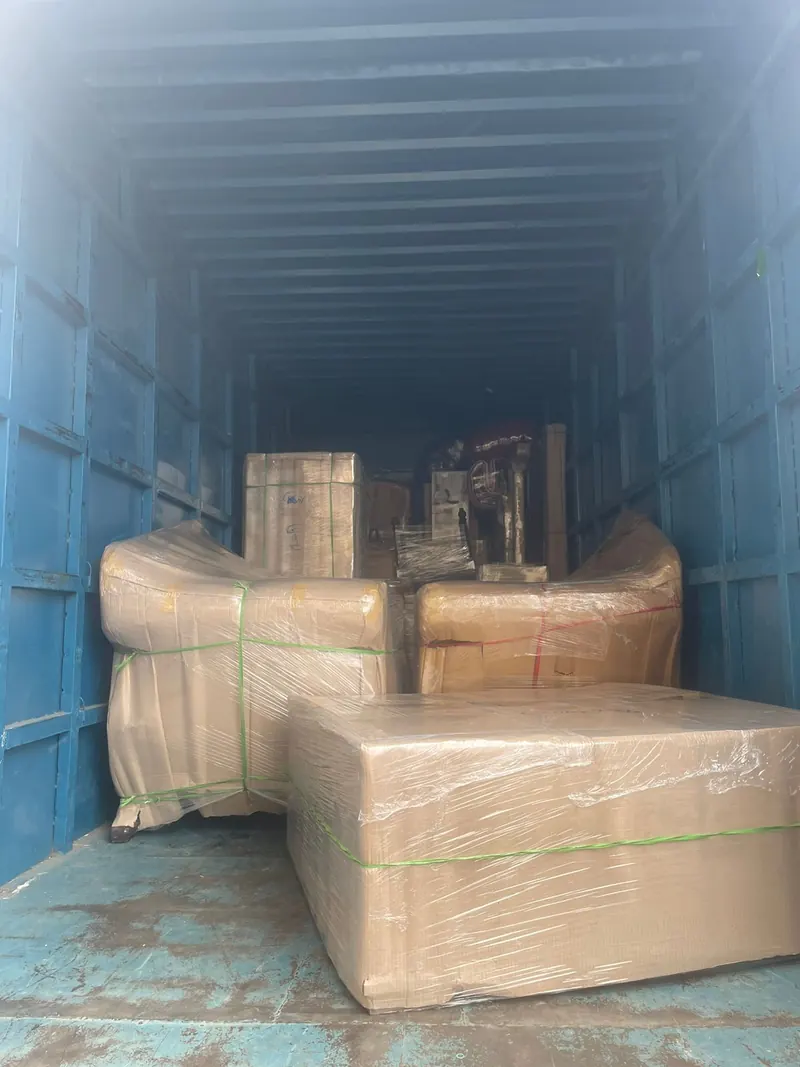 Marsoos packers and movers in Multan with sofas wrapped and loaded in a truck